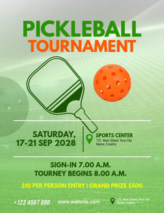 Pickleball Tournament Flyer Template PosterMyWall