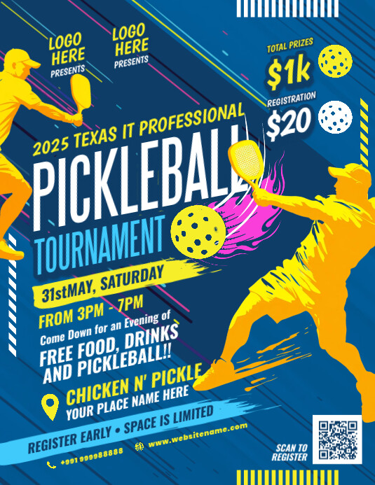 Pickleball Tournament Flyer Template PosterMyWall