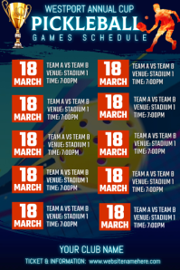 Pickleball Tournament Schedule Poster โปสเตอร์ template