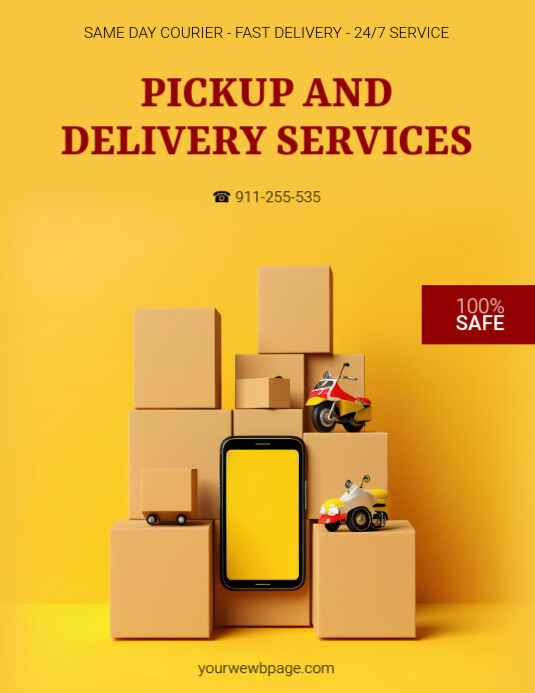 Delivery Flyer Examples Pickup and Delivery Services Flyer Template | PosterMyWall