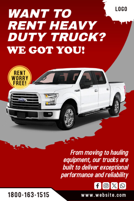 Pickup truck rental services Template | PosterMyWall