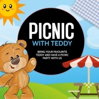 picnic,picnic with teddy bear Instagram Post template