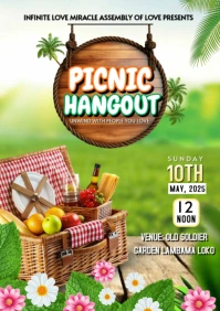 Picnic hangout flyer free A4 template