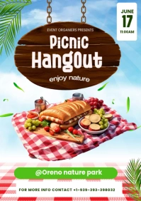 picnic hangout poster A3 template