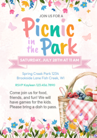 Picnic In The Park A4 template