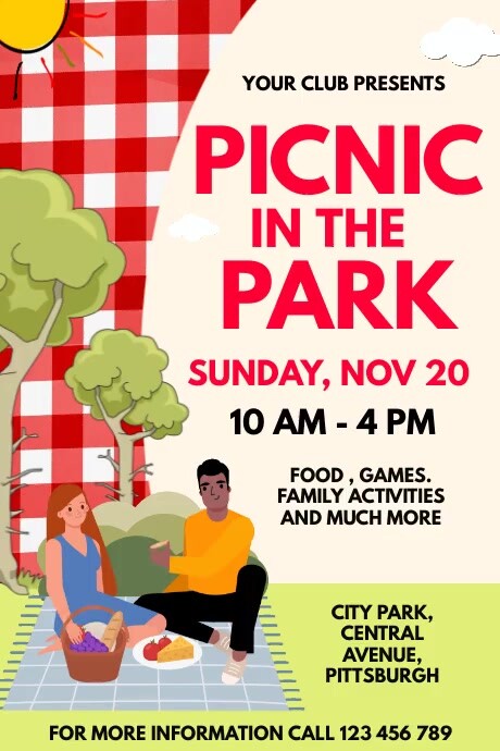 Parks Events Display Picnic in the Park Flyer Template | PosterMyWall
