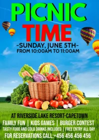 picnic time flyer template A3