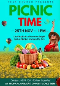picnic time flyer template A3