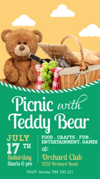 Picnic with teddy Instagram Story template