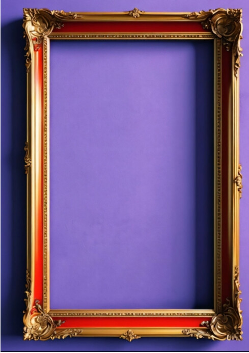Picture frame Template with purple Background A4