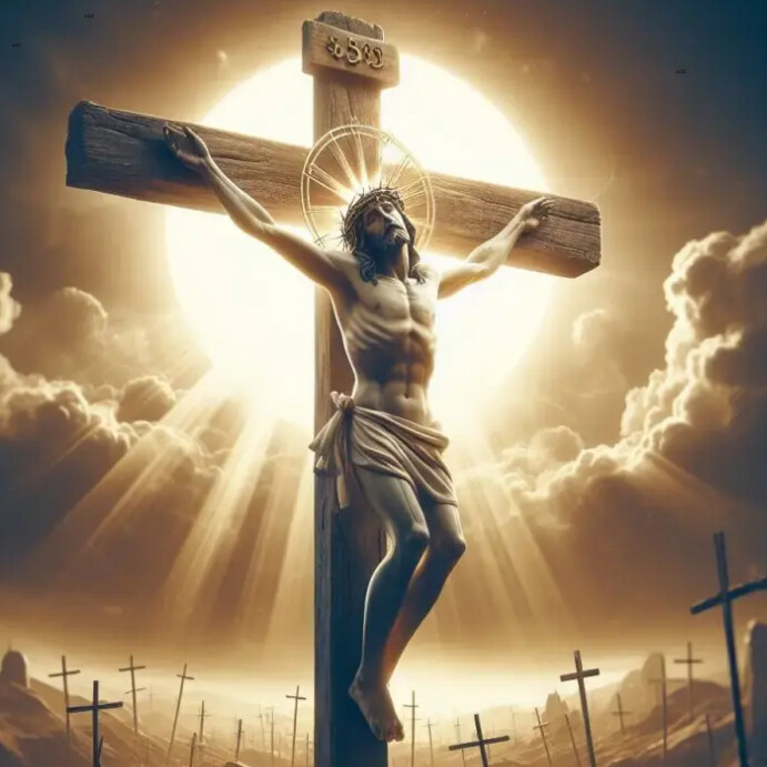 Picture of Jesus Christ nailed to the cross Instagram Post template