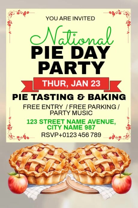 Pie Week Poster Pie Day Party Template | PosterMyWall