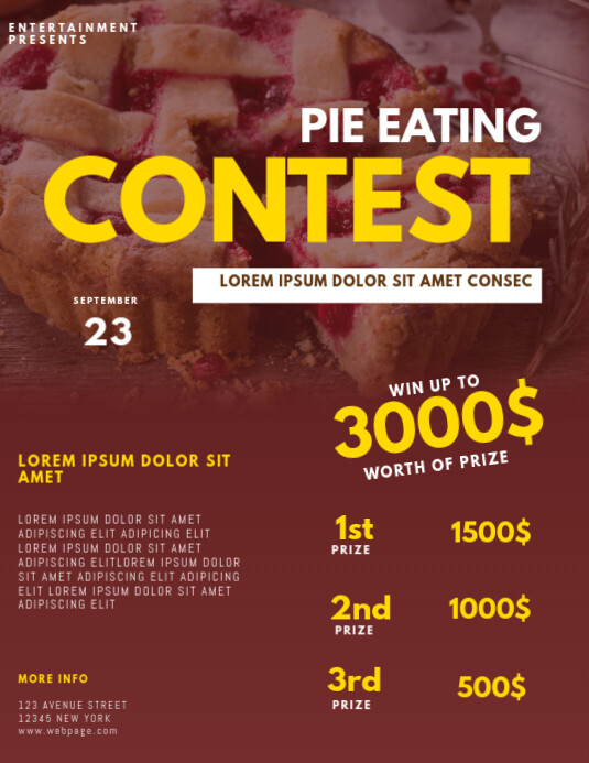 Pie Eating Contest Flyer Template PosterMyWall