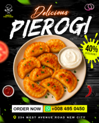 Pierogi cheese pierogies polish potato dumplings  fast food sale offer Promotion delivery advertisem Instagram Portrait template