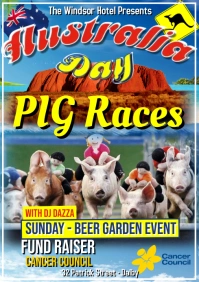 Pig Races Australia Day A1 template
