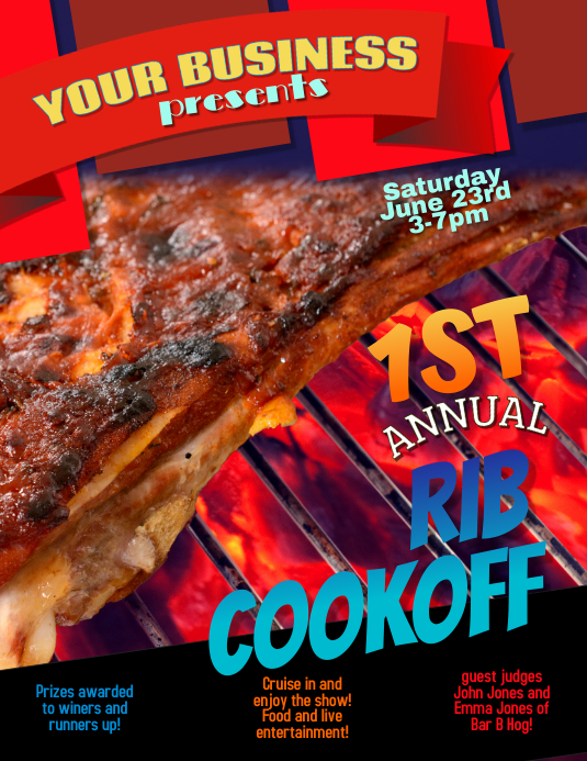 Copy of Pig Roast Ribfest Rib Cookoff flyer template | PosterMyWall