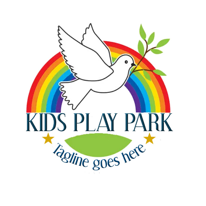 Pigeon logo,rainbow pigeon icon logo template