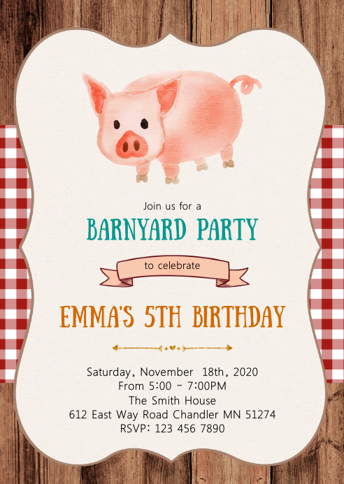 Modele Cochon Ferme Anniversaire Fete Invitation Postermywall Modele Cochon Ferme Anniversaire Fete Invitation Postermywall