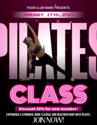 Pilates Class ใบปลิว (US Letter) template