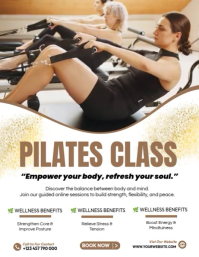 Pilates Class Flyer Template Ulotka (US Letter)