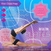 Pilates OnLine Class Flyer Square (1:1) template