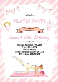 Pilates Party Invitation A6 template