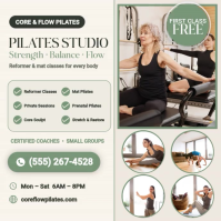 Weiß Pilates Studio Promotion Instagram-Beitrag Template