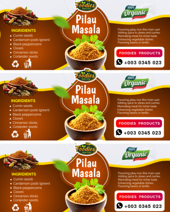 Pilau Masala Ingredients Template | PosterMyWall