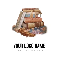 Pile Of Books Illustration Logo template