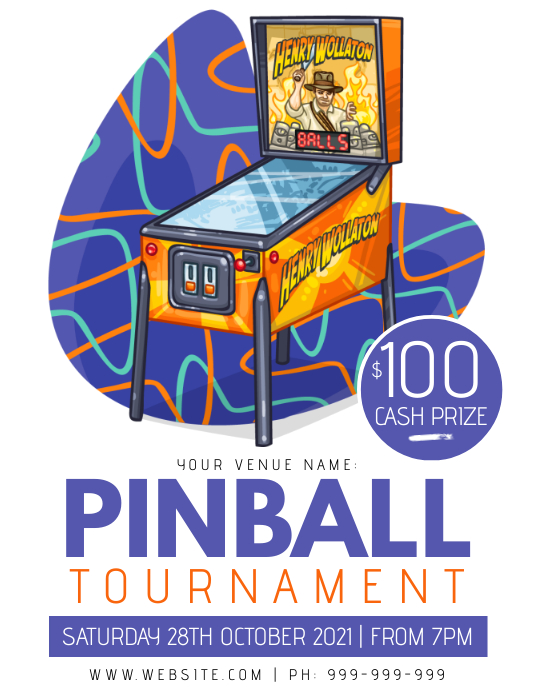Pinball Tournament Poster Template | PosterMyWall