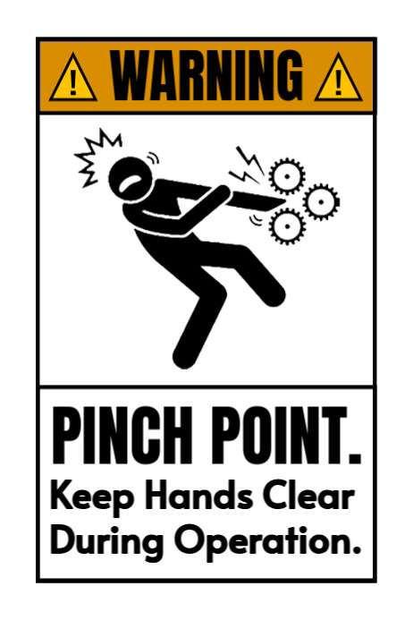 Pinch Point Animation Pinch Point Keep Hands Clear Label Sign Poster Template | PosterMyWall
