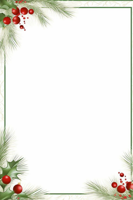 Plantilla de Pine & ornament Christmas frame | PosterMyWall