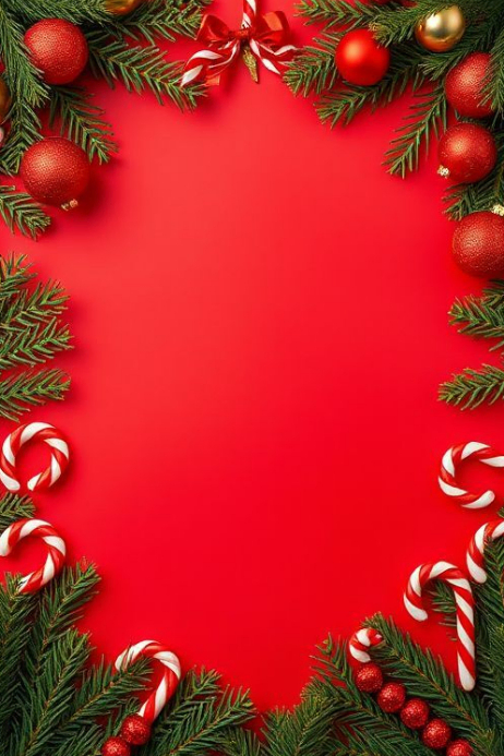 Pine & peppermint holiday border Template | PosterMyWall