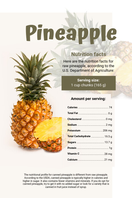 Pineapple Facts Infographic Template | PosterMyWall