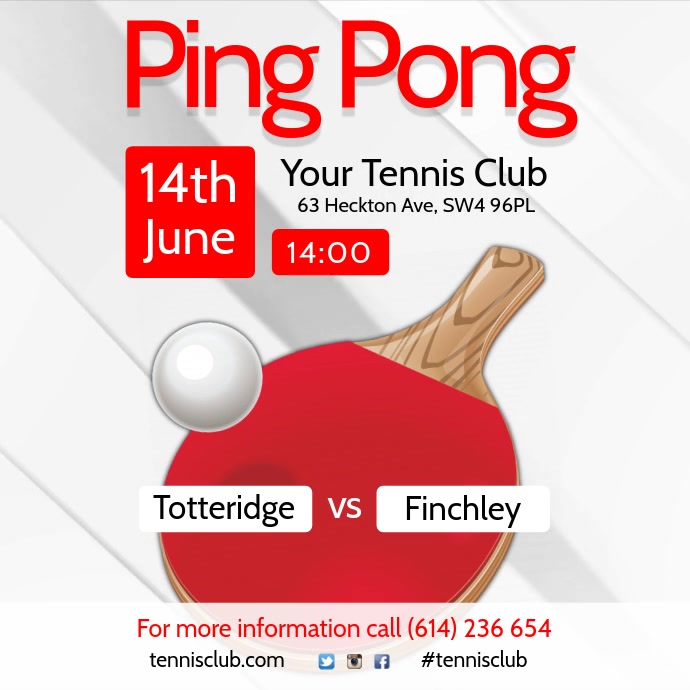 Ping Pong Real Mathc Ping Pong Match Video Template | PosterMyWall