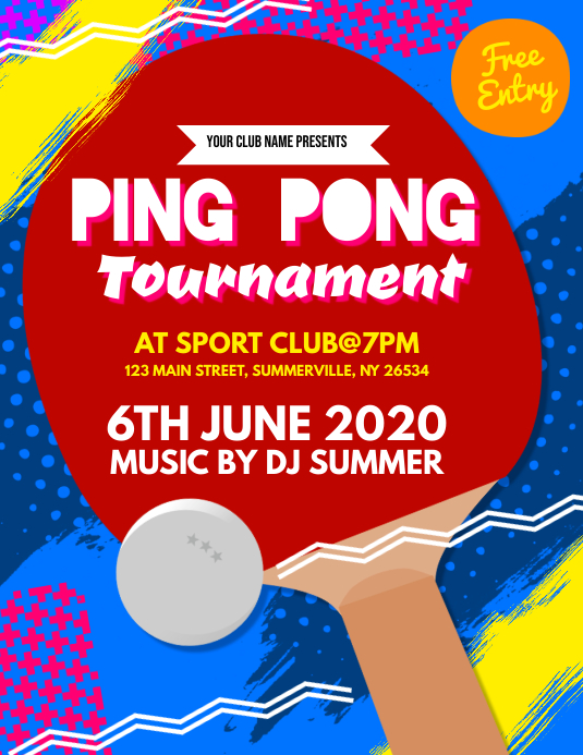 Ping Pong Tournament Flyer Template Postermywall