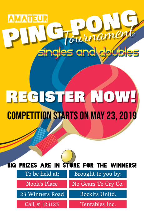 Ping Pong tournament template PosterMyWall Ping Pong tournament template PosterMyWall