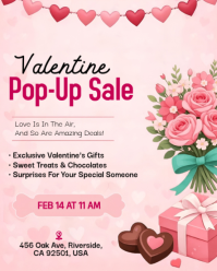 Pink "Valentine's Pop-Up Sale" Shop & Event Flyer Template Instagram Portrait
