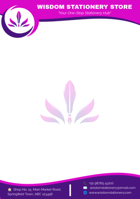 Pink & Purple Letter Head Template A4