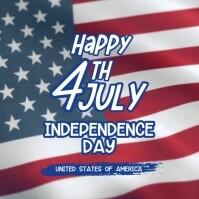 Pink 3d 4th Of July Pos Instagram template