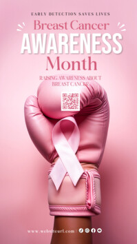 Rosa Breast Cancer Awareness Historia de Instagram Template