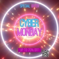 Pink 3d Cyber Monday Pos Instagram template