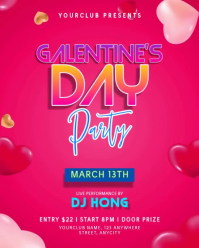 Pink 3d Galentine's Day Party Instagram Portrait template