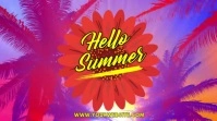Pink 3d Hello Summer Pos Twitter template