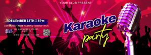 Pink 3d Karaoke Party Foto Sampul Facebook Facebook-Cover template