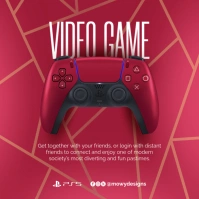 Pink 3d National Video Game Day Instagram Pos template