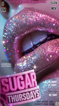 Pink 3d Poster Design Template For A Weekly Club Night Called "sugar Thursdays." Instagram Story