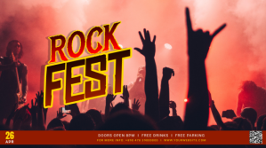 Pink 3d Rock Festival Pos Twitter template