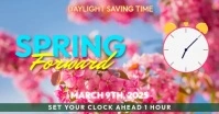 Pink 3d Spring Forward Gambar Bersama Facebook template