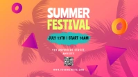 Pink 3d Summer Festival Pos Twitter Twitter-bericht template